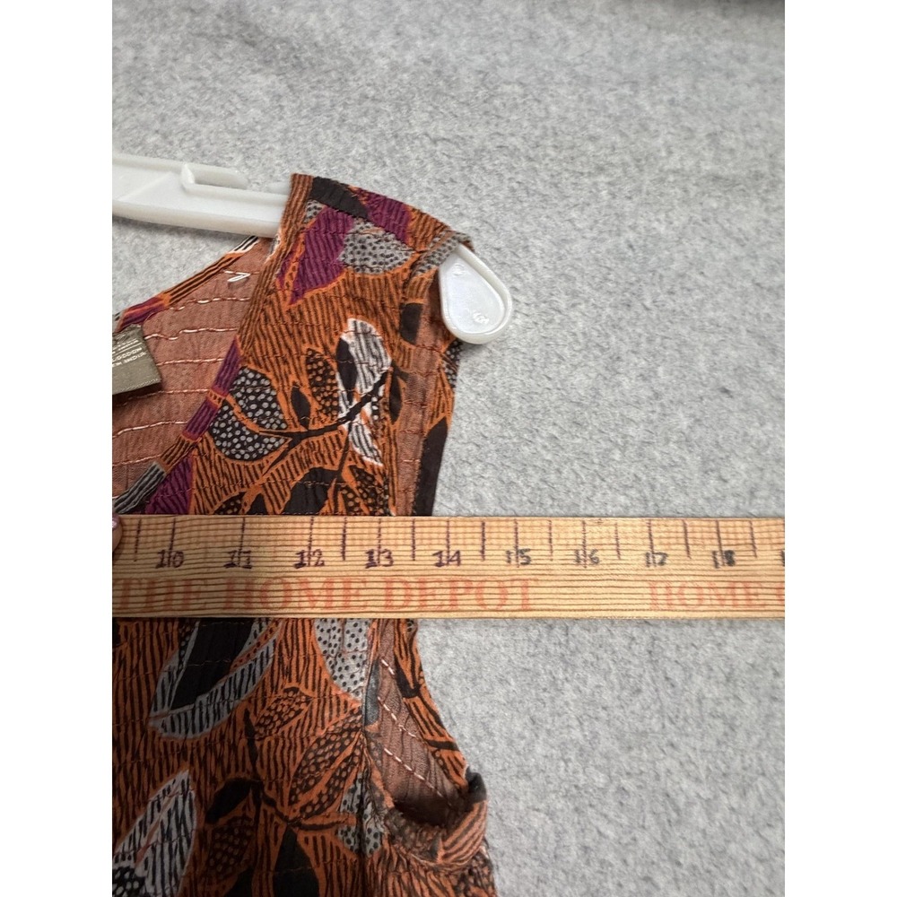 Jane Ashley Dress Womens M Orange Floral Smocked Scoop Neck Maxi Sundress Boho - Picture 8 of 12